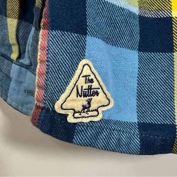 Chubbies Mens The Nutter Blue Yellow Plaid Quarter Button Up Long Sleeve Shirt M - Picture 6 of 6